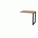 RETOUR P/TABLE OFFICE PRO PIED CARRE 80X60 CM CHÊNE PIED NOIR