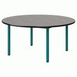 TABLE MALIBU Ø 120 T2 4P STR ANTIB BÉTON F186/NOIR BLEU 5018