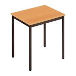 TABLE POLYVALENTE RECTANGLE - L. 70 X P. 60 CM - PLATEAU HÊTRE - PIEDS NOIR