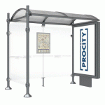 ABRI BUS PROVINCE 2.50 M CAISSON 1 BARD. AGORA GRIS PROCITY - PROCITY