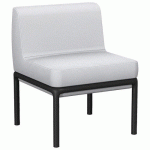 CHAUFFEUSE DROITE LOTUA TISSU 100% POLYESTER GRIS CLAIR - SOKOA