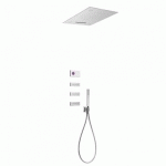 KIT DE DOUCHE THERMOSTATIQUE ÉLECTRONIQUE ET ENCASTRÉ SHOWER TECHNOLOGY CHROMOTHERAPY AVEC CONTRÔLE ÉLECTRONIQUE COMPRIS (BLANC)
