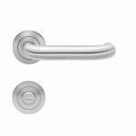 POIGNÉES DE PORTE SUR ROSACES RONDES SÉRIE ER17 CRÈTE XL - INOX SATINÉ -CONDAMNATION KARCHER DESIGN