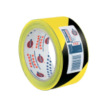 EUROCEL - RUBAN ADHÉSIF NOIR ET JAUNE PVC 350 50 MM X 66 M L - PE07PA0035 - JAUNE