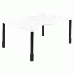 TABLE PMR 162 X 110 CM RÉGLABLE STRATIFIÉ - BLANC/NOIR - SUNSET CREATION