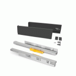 TIROIR VERTEX AVEC PUSH SYNCRO - KIT PARTIEL - H. 93 MM P. 500 MM - GRIS - ACIER EMUCA