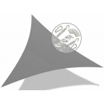 VOUNOT - VOILE D'OMBRAGE TRIANGLE 3.6X3.6X3.6M GRIS AVEC KIT DE MONTAGE