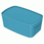 BAC DE RANGEMENT MY BOX COSY, LONG, BLEU - LOT DE 3