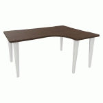 BUREAU EVIDENCE ASYMÉTRIQUE 160X120 RETOUR D NOYER/BLANC - VINCO