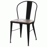 CHAISE TURIA ASS PIN VIEILLI VEINÉ - DOS/PIÈT ACIER NOIR - JAYSO