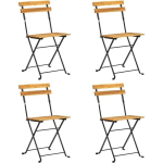 CHAISES DE BISTRO PLIABLES 4 PCS BOIS D'ACACIA MASSIF - VIDAXL