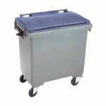 CONTENEUR À DÉCHETS 4 ROUES 1000 LITRES EXTÉRIEUR GRIS-BLEU