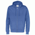 COTTOVER SWEATSHIRT À CAPUCHE FULL ZIP HOMME - CERTIFIÉ GOTS BLEU - TAILLE M