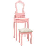 ENSEMBLE DE COIFFEUSE AVEC TABOURET ROSE 50X59X136 CM PAULOWNIA