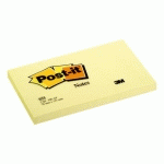 LOT DE 12 - NOTES REPOSITIONNABLES JAUNE CLASSIQUE POST-IT 76 X 127 MM - BLOC DE 100 FEUILLES