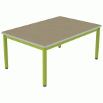 TABLE CARÉLIE 120X80 T2 STR POLY. HÊTRE MIEL BEIGE/VERT AC - MOBIDECOR
