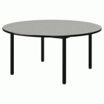 TABLE MALIBU Ø120 T2 4P STRA ISOSON GRIS 1400/NOIR NOIR 9005