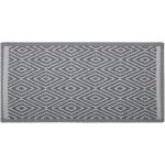 BELIANI - TAPIS D'EXTÉRIEUR GRIS CLAIR ET BLANC EN POLYPROPYLÈNE MOTIF GÉOMÉTRIQUE POUR TERRASSE AU STYLE MODERNE 90 X 150 CM GRIS