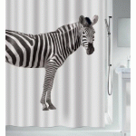 RIDEAU DE DOUCHE - 180 X 200 CM - BLANC - POLYESTER - ZEBRA SPIRELLA