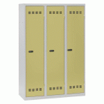 VESTIAIRE 3 COLONNES COLOR MONOBLOC INDUSTRIE SALISSANTE - A CODE - ANIS
