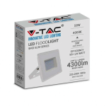 VT-4051 PROJECTEUR LED 50W SÉRIE E SUPER SLIM G2 CORPS BLANC BLANC FROID 6500K IP65 - SKU 215963 - BLANC - V-TAC