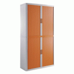 ARMOIRE EASY OFFICE HAUTEUR 204 CM CORPS BLANC RIDEAUX COLORIS ORANGE - MANUTAN COLLECTIVITÉS