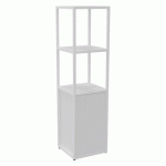 BIBLIOTHÈQUE LUMYA L 40 X P 41,5 X H 162 CM MODULE DÉPART STRUCTURE MÉTAL BLANC 1 PORTE BLANC