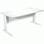 BUREAU DROIT PIEDS L EN MÉTAL FAST 160 CM - BLANC - BLANC