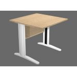 BUREAU DROIT PRONTO TENDANCE - L.80 X P.80 CM - PLATEAU CHÊNE - PIEDS L ALUMINIUM