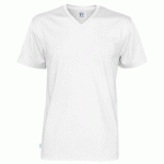 COTTOVER T-SHIRT MANCHES COURTES COL V HOMME - CERTIFIÉ GOTS BLANC - TAILLE S