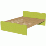 LIT TÊTE ET PIED DÉCO SOMMIER À LATTES 140X190 CM IDENTITÉ ARGENT/VERT - MANUTAN COLLECTIVITÉS