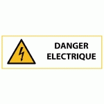 PANNEAU DE DANGER ISO EN 7010 - ELECTRICITÉ - W012  - 297 X 105 MM - VINYLE SOUPLE AUTOCOLLANT - LOT DE 3