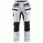 PANTALON DE TRAVAIL PEINTRE STRETCH BLANC/NOIR TAILLE 52 - BLAKLADER