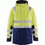 PARKA HAUTE-VISIBILITÉ JAUNE FLUORESCENT/MARINE TAILLE L - MANUTAN COLLECTIVITÉS