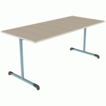 TABLE BANDANA 180X80 T6 DL STRAT POLY. ÉRABLE G. BEIGE/LAGON - MOBIDECOR