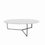 TABLE BASSE RONDE MADRID Ø 100 CM - BLANC/NOIR