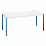TABLE MULTI-USAGES L 180 X P 80 CM BLANC PIEDS BLEU