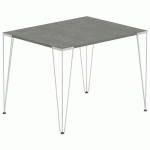 TABLE RÉUNION LORI 120 X 70 CM PLATEAU BÉTON PIED ALU - MBA