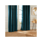 RIDEAU À ŒILLETS TISSU CHENILLE BLEU 140 X 260 CM ATMOSPHERA BLEU