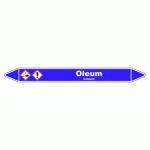 LOT DE 3 - MARQUEUR DE TUYAUTERIE - OLEUM - NFX 08-105 - VINYLE LAMINÉ 355 X 37 MM