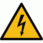 LOT DE 4 - SIGNALÉTIQUE DE DANGER - PICTOGRAMME ÉLECTRICITÉ - W012 - ISO 7010 PVC 2 MM 100 MM