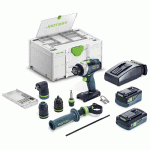 PERCEUSE-VISSEUSE À PERCUSSION 18V QUADRIVE TPC 18/4 5,0/4,0 I-SET/XL + 1 BATTERIE 4AH + 1 BATTERIE 5AH + CHARGEUR + SYSTAINER SYS3 - FESTOOL - 577622