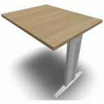 RETOUR SUSPENDU GAUCHE 80X60 CM PIED I BLANC/CHÊNE CLAIR - EOL