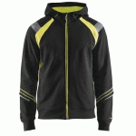 SWEAT ZIPPÉ À CAPUCHE NOIR/JAUNE FLUORESCENT TAILLE XXXL - BLAKLADER