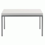 TABLE BASSE ATRIUM CARRÉ PLATEAU BLANC PIED ALU - MANUTAN COLLECTIVITÉS