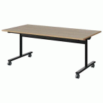 TABLE MALIBU RAB 160X80 T4 DL ST ALAISÉ CHÊNE 1146/NOIR 9005