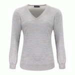J.HARVEST & FROST MERINO V PULL-OVER FEMMES MÉLANGE GRIS CLAIR - TAILLE XS