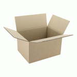 LOT DE 20 - CARTON CAISSE AMÉRICAINE KRAFT BRUN DOUBLE CANNELURE L 48 X L 28 X H 33 CM