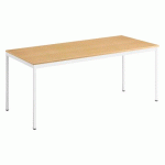 TABLE DE BUREAU MULTI-USAGE ÉCO HÊTRE 180 X 80 CM PIEDS BLANC