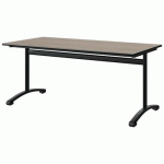 TABLE MALIBU 160X80 T5 DL STR ANTIB CHÊN 1146/NOIR NOIR 9005